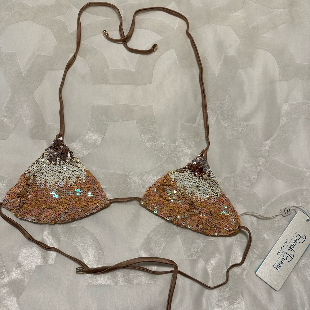 Beach Bunny Siren Song triangle top Gold ombré size Medium